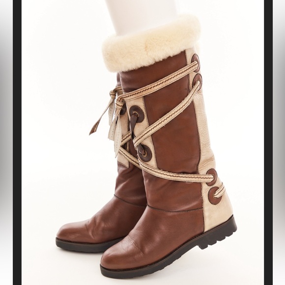 70’s leather and shearling winter boots - Picture 5 of 9